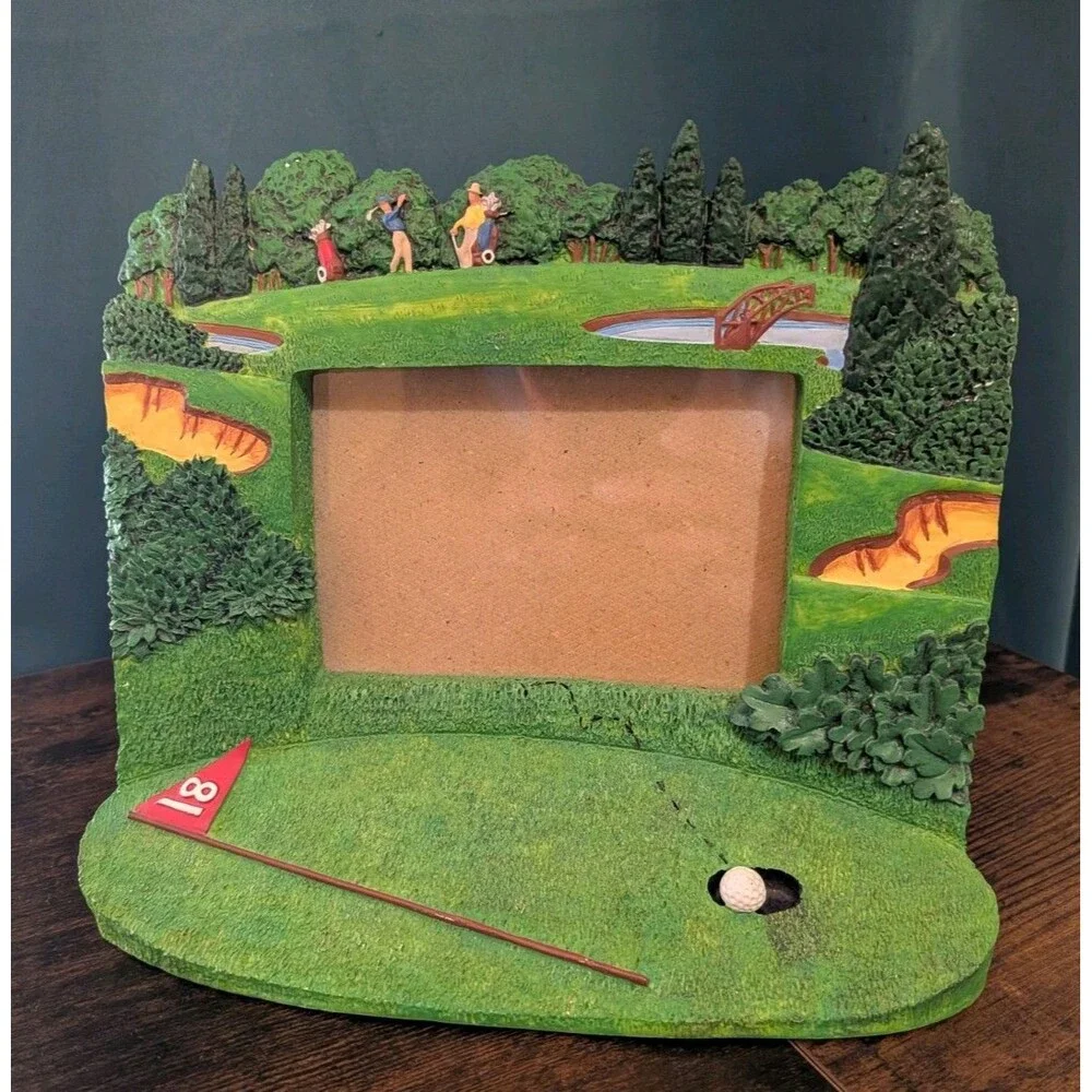Golf Picture Frame 3D Resin Fun 18th Hole Golfers